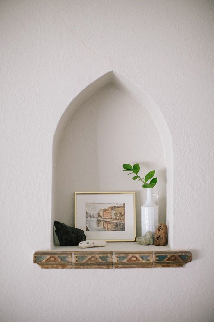 Niche en tadelakt blanc, décoration marocaine épurée